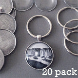 Bulk Rectangle Photo Keychain Blanks with Glass Covers 50x25mm