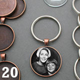 Mega Kit Photo Keychains Round 30mm 1 1/4 Antique Silver